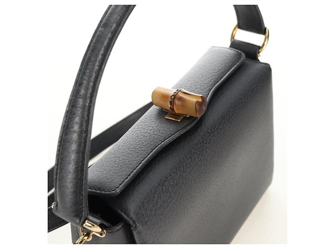 Borsa a mano GUCCI Bamboo in pelle 2way Grigio Oro 000 926 0175 Auth am11676V - vista 6