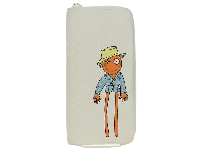 LOUIS VUITTON Taurillon Zippy Wallet Vertical LV Friend M80337 LV Auth 182719M Bianco - vista 13