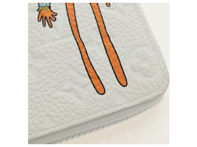 LOUIS VUITTON Taurillon Zippy Wallet Vertical LV Friend M80337 LV Auth 182719M Bianco - vista 18