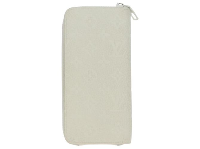 LOUIS VUITTON Taurillon Zippy Wallet Vertical LV Friend M80337 LV Auth 182719M Bianco - vista 2