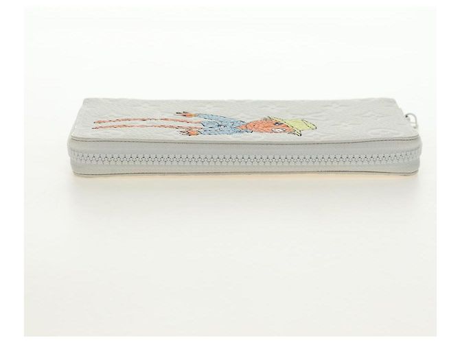 LOUIS VUITTON Taurillon Zippy Wallet Vertical LV Friend M80337 LV Auth 182719M Bianco - vista 3