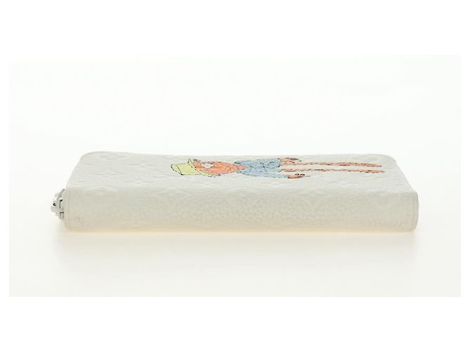 LOUIS VUITTON Taurillon Zippy Wallet Vertical LV Friend M80337 LV Auth 182719M Bianco - vista 4