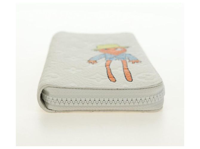 LOUIS VUITTON Taurillon Zippy Wallet Vertical LV Friend M80337 LV Auth 182719M Bianco - vista 6