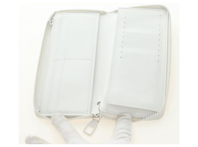 LOUIS VUITTON Taurillon Zippy Wallet Vertical LV Friend M80337 LV Auth 182719M Bianco - vista 9