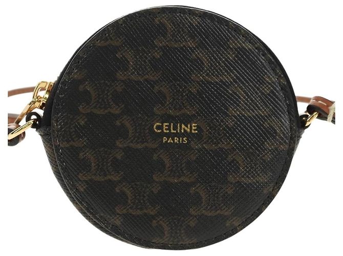 Céline CELINE Borsa a Spalla Macadam Canvas Triomphe PVC Nero Oro Auth 181733M D'oro - vista 13
