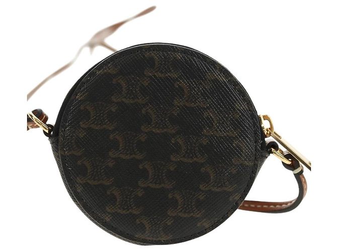 Céline CELINE Borsa a Spalla Macadam Canvas Triomphe PVC Nero Oro Auth 181733M D'oro - vista 2