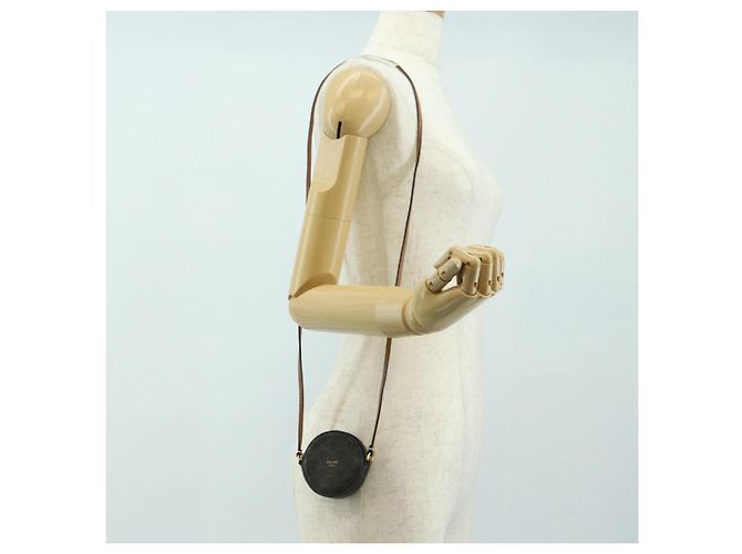 Céline CELINE Borsa a Spalla Macadam Canvas Triomphe PVC Nero Oro Auth 181733M D'oro - vista 21