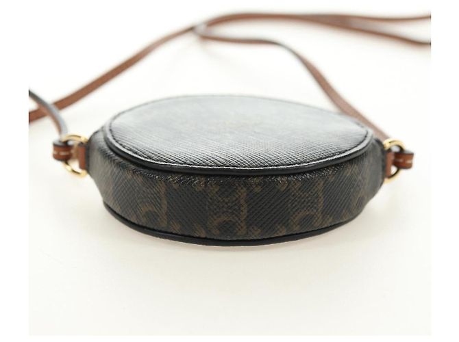 Céline CELINE Borsa a Spalla Macadam Canvas Triomphe PVC Nero Oro Auth 181733M D'oro - vista 5