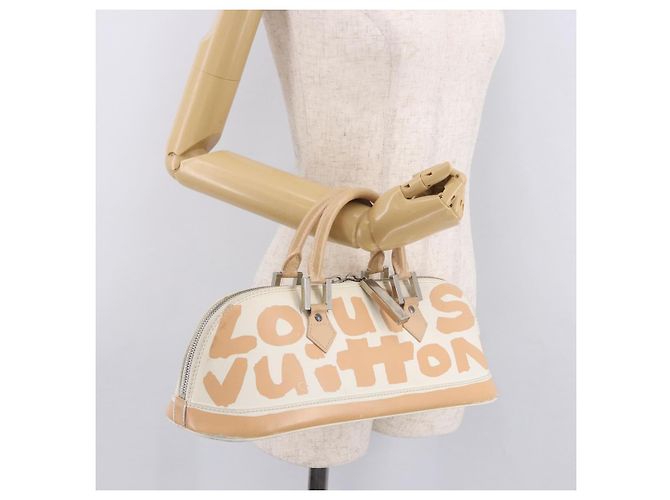 LOUIS VUITTON Borsa a mano Graffiti Armahorizontal Bianca Arancione M92176 Auth 183696A Bianco - vista 23