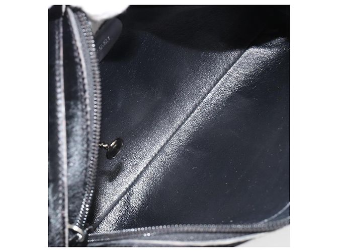 Borsa a tracolla GUCCI Harako pelle Nero Argento 007 1014 0274 5 Auth 183309 - vista 11
