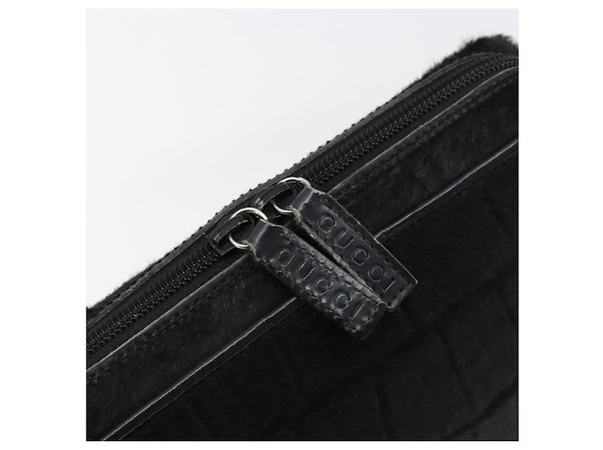 Borsa a tracolla GUCCI Harako pelle Nero Argento 007 1014 0274 5 Auth 183309 - vista 18