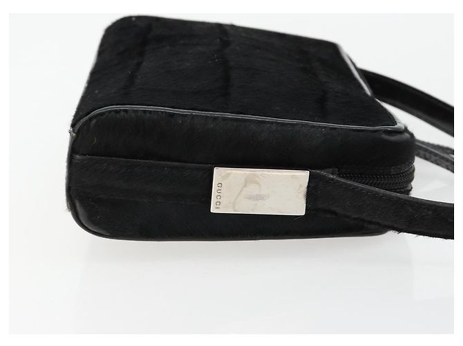 Borsa a tracolla GUCCI Harako pelle Nero Argento 007 1014 0274 5 Auth 183309 - vista 3