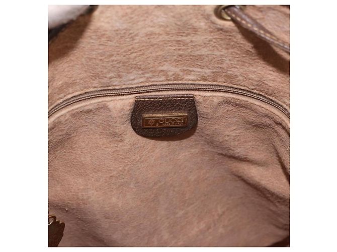 Borsa a tracolla GUCCI GG Supreme Web Sherry Line PVC Beige Oro Auth 182622 D'oro - vista 18
