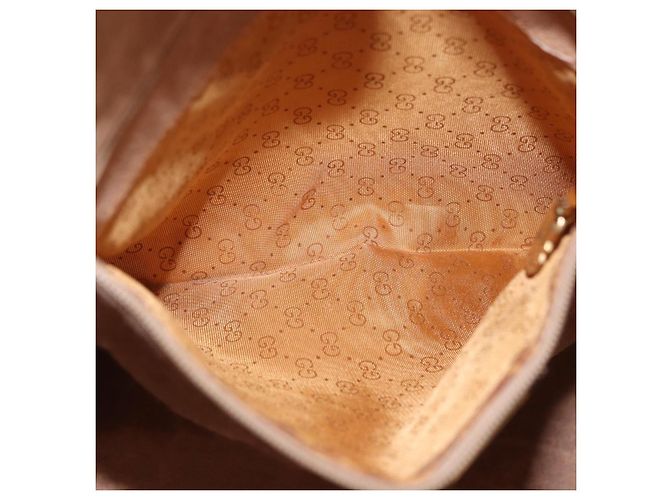 Borsa a tracolla GUCCI GG Supreme Web Sherry Line PVC Beige Oro Auth 182622 D'oro - vista 22