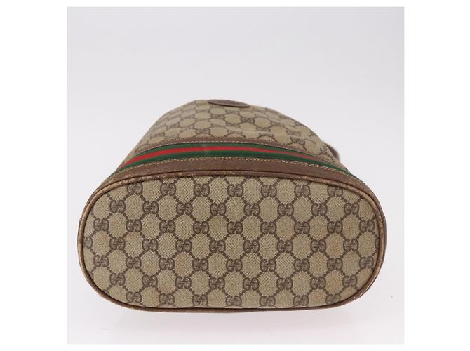 Borsa a tracolla GUCCI GG Supreme Web Sherry Line PVC Beige Oro Auth 182622 D'oro - vista 5
