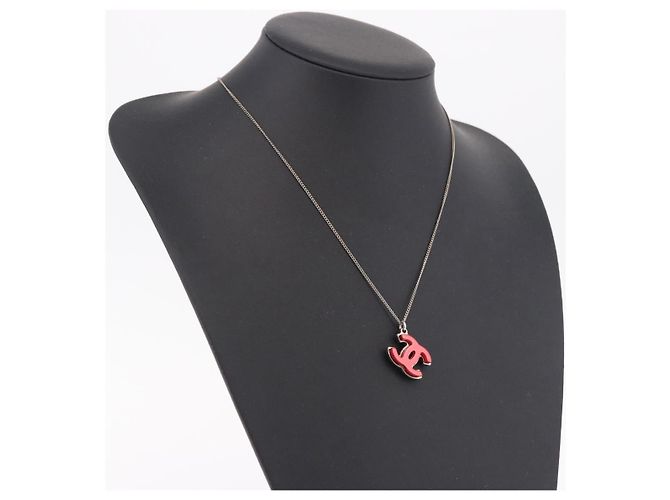 Collana CHANEL COCO Mark in metallo color argento CC Auth 182942M - vista 16
