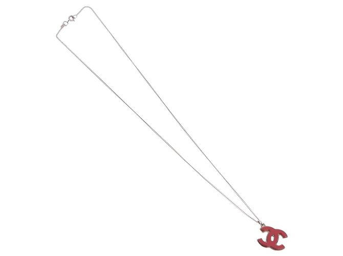 Collana CHANEL COCO Mark in metallo color argento CC Auth 182942M - vista 2