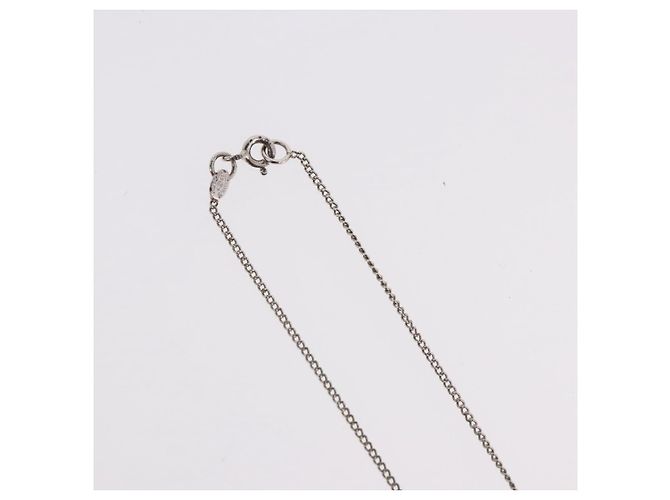 Collana CHANEL COCO Mark in metallo color argento CC Auth 182942M - vista 7