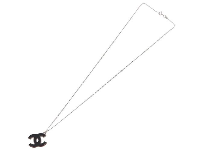 Collana CHANEL COCO Mark in metallo color argento CC Auth 182942M - vista 8