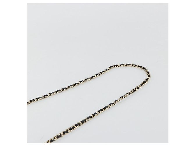 CHANEL Matelasse Chain Shoulder Bag Lamb Skin Black Gold CC Auth gh2043 Golden - view 14