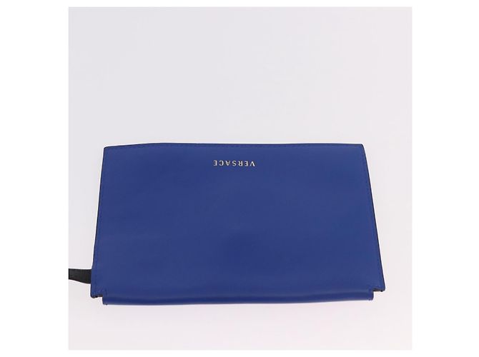 Borsa a Spalla VERSACE in Pelle Blu e Oro Auth BA13001V D'oro - vista 21