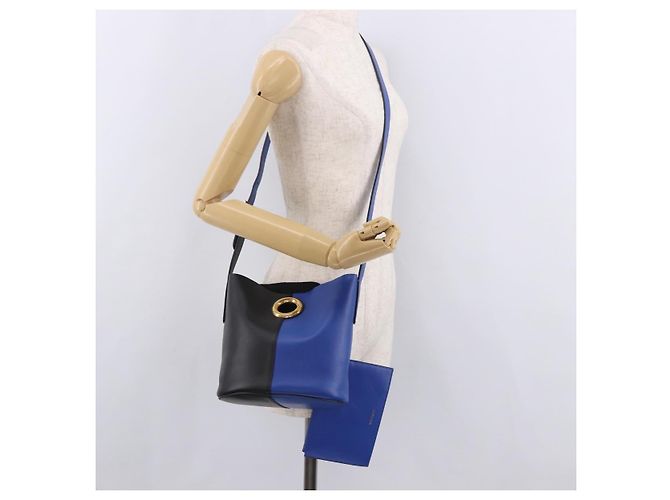 Borsa a Spalla VERSACE in Pelle Blu e Oro Auth BA13001V D'oro - vista 23