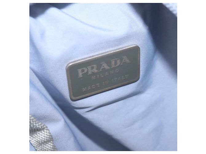 PRADA Sports Line Schultertasche Nylon Blau Silber Authentisch yk20492A - Ansicht 20