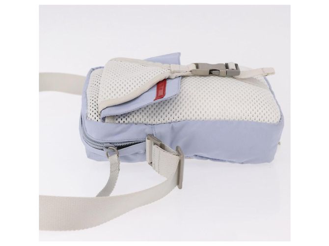 PRADA Sports Line Schultertasche Nylon Blau Silber Authentisch yk20492A - Ansicht 4