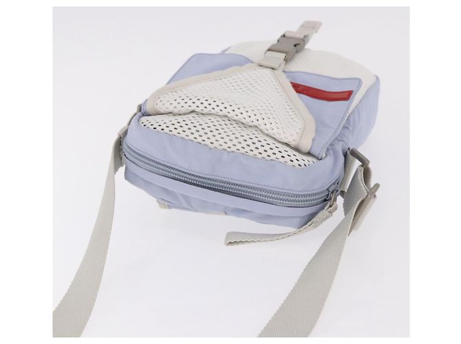 PRADA Sports Line Schultertasche Nylon Blau Silber Authentisch yk20492A - Ansicht 6