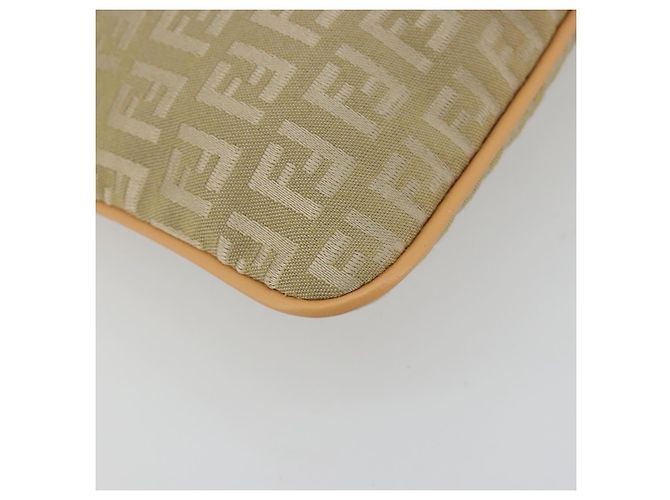 Borsa a Spalla FENDI Zucchino Canvas Beige Oro Auth 182966A D'oro - vista 15