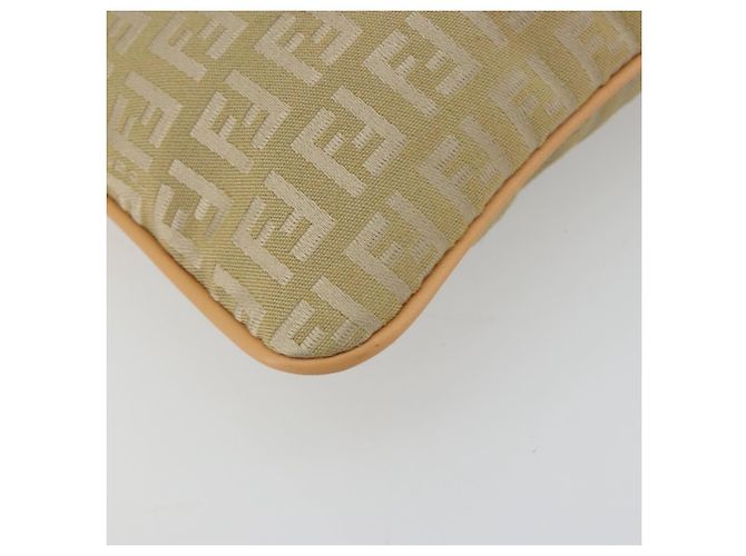 Borsa a Spalla FENDI Zucchino Canvas Beige Oro Auth 182966A D'oro - vista 17