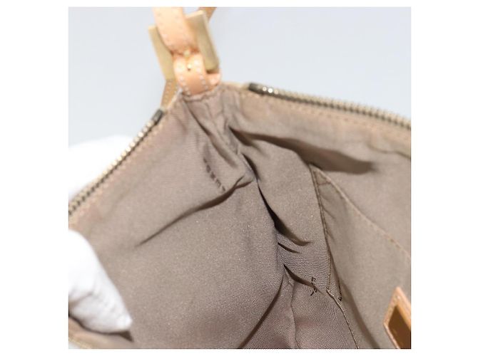 Borsa a Spalla FENDI Zucchino Canvas Beige Oro Auth 182966A D'oro - vista 20