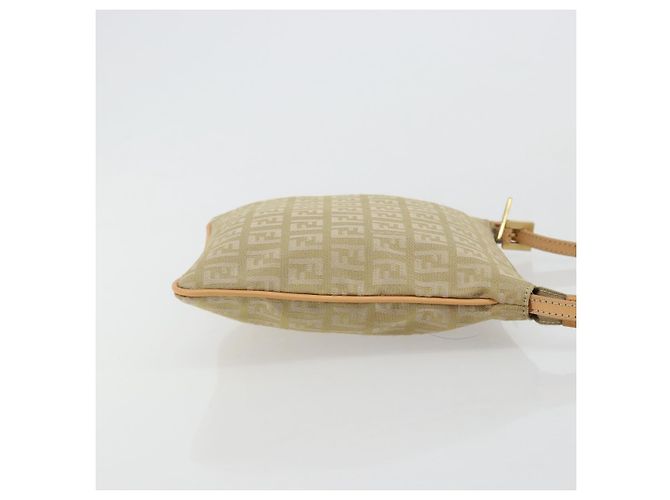Borsa a Spalla FENDI Zucchino Canvas Beige Oro Auth 182966A D'oro - vista 3