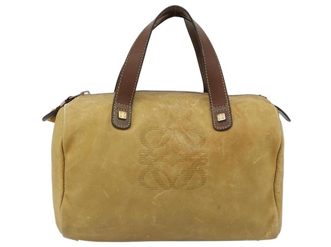 Borsa a Mano LOEWE Anagram in Pelle Giallo Oro Autentica 182106 D'oro - vista 13