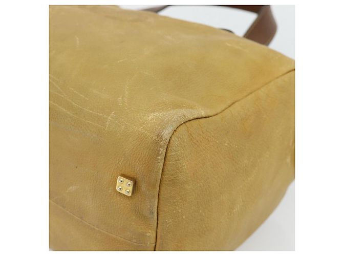 Borsa a Mano LOEWE Anagram in Pelle Giallo Oro Autentica 182106 D'oro - vista 14