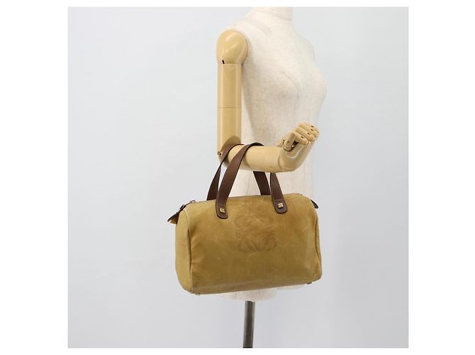 Borsa a Mano LOEWE Anagram in Pelle Giallo Oro Autentica 182106 D'oro - vista 18