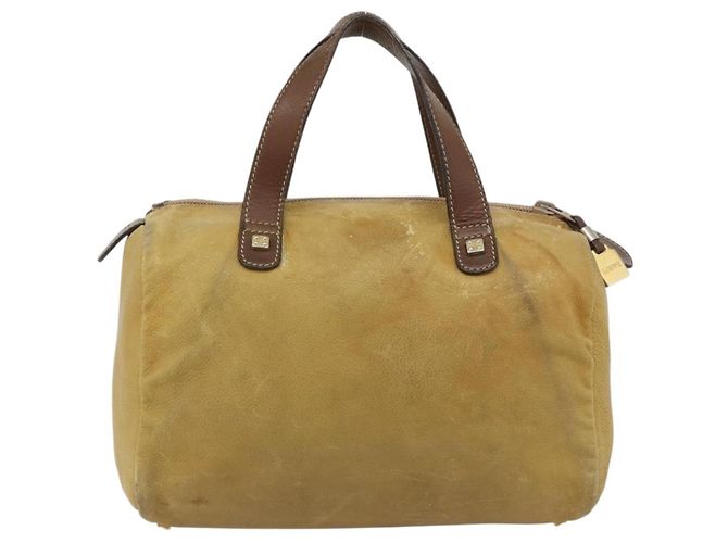 Borsa a Mano LOEWE Anagram in Pelle Giallo Oro Autentica 182106 D'oro - vista 2