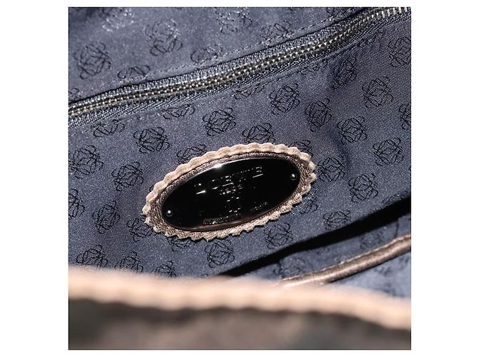 Borsa a tracolla LOEWE in pelle marrone argento Auth 183041A - vista 10