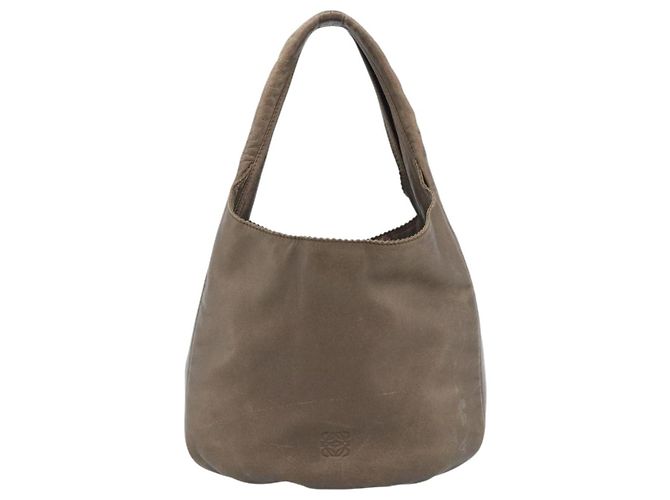 Borsa a tracolla LOEWE in pelle marrone argento Auth 183041A - vista 13