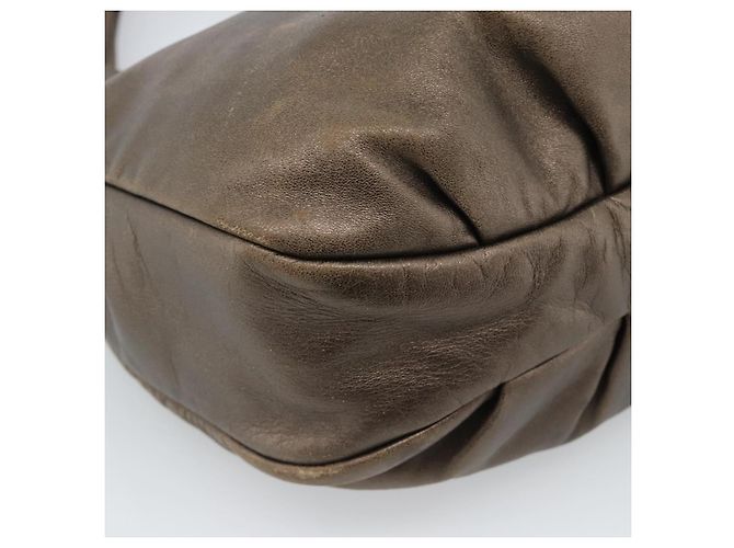 Borsa a tracolla LOEWE in pelle marrone argento Auth 183041A - vista 14