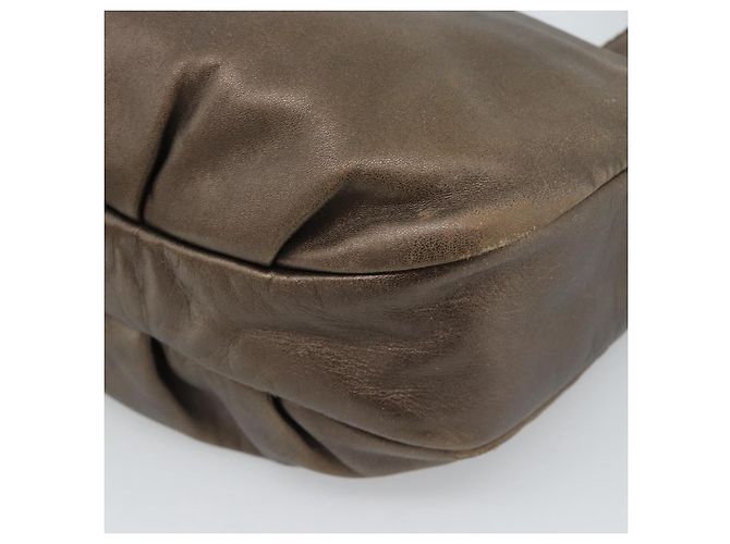 Borsa a tracolla LOEWE in pelle marrone argento Auth 183041A - vista 15