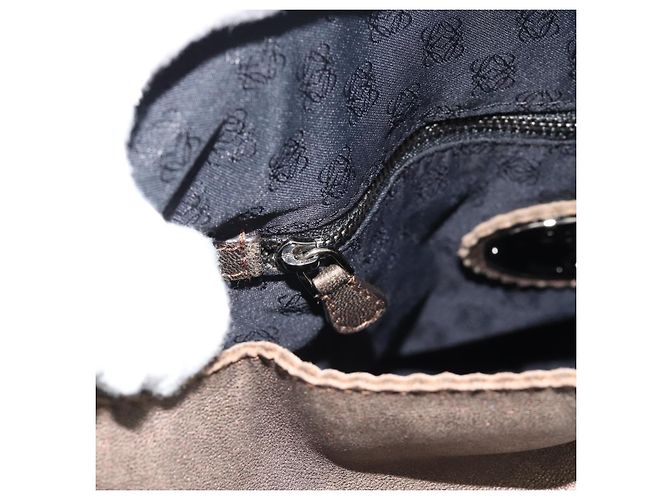 Borsa a tracolla LOEWE in pelle marrone argento Auth 183041A - vista 19