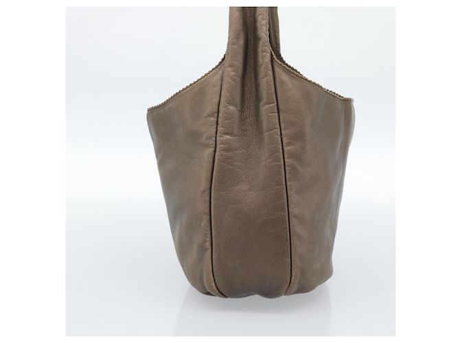 Borsa a tracolla LOEWE in pelle marrone argento Auth 183041A - vista 3