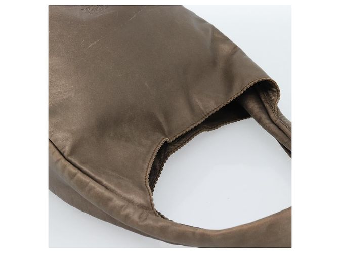 Borsa a tracolla LOEWE in pelle marrone argento Auth 183041A - vista 6
