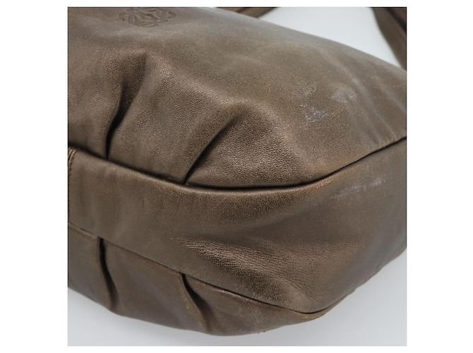 Borsa a tracolla LOEWE in pelle marrone argento Auth 183041A - vista 9