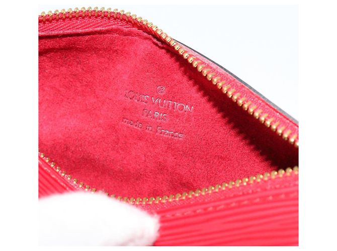 LOUIS VUITTON Epi Soufflot Pouch Accessory Pouch Rosso LV Auth BA12754A - vista 11