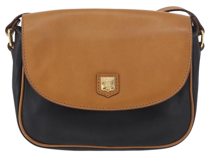 16 Céline Borsa a Spalla CELINE in Pelle Nera e Oro Auth gh2104 Nero D'oro - vista 13