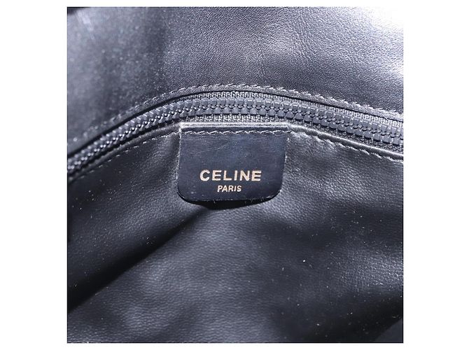 16 Céline Borsa a Spalla CELINE in Pelle Nera e Oro Auth gh2104 Nero D'oro - vista 18