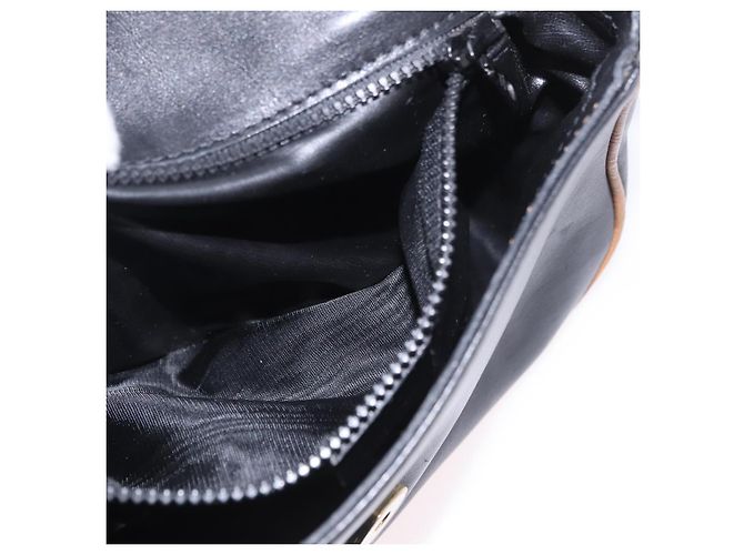 16 Céline Borsa a Spalla CELINE in Pelle Nera e Oro Auth gh2104 Nero D'oro - vista 22