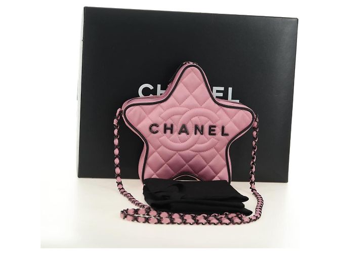 CHANEL Star Matelasse Chain Schultertasche Satin Rosa CC Auth 181923SM Pink - Ansicht 12